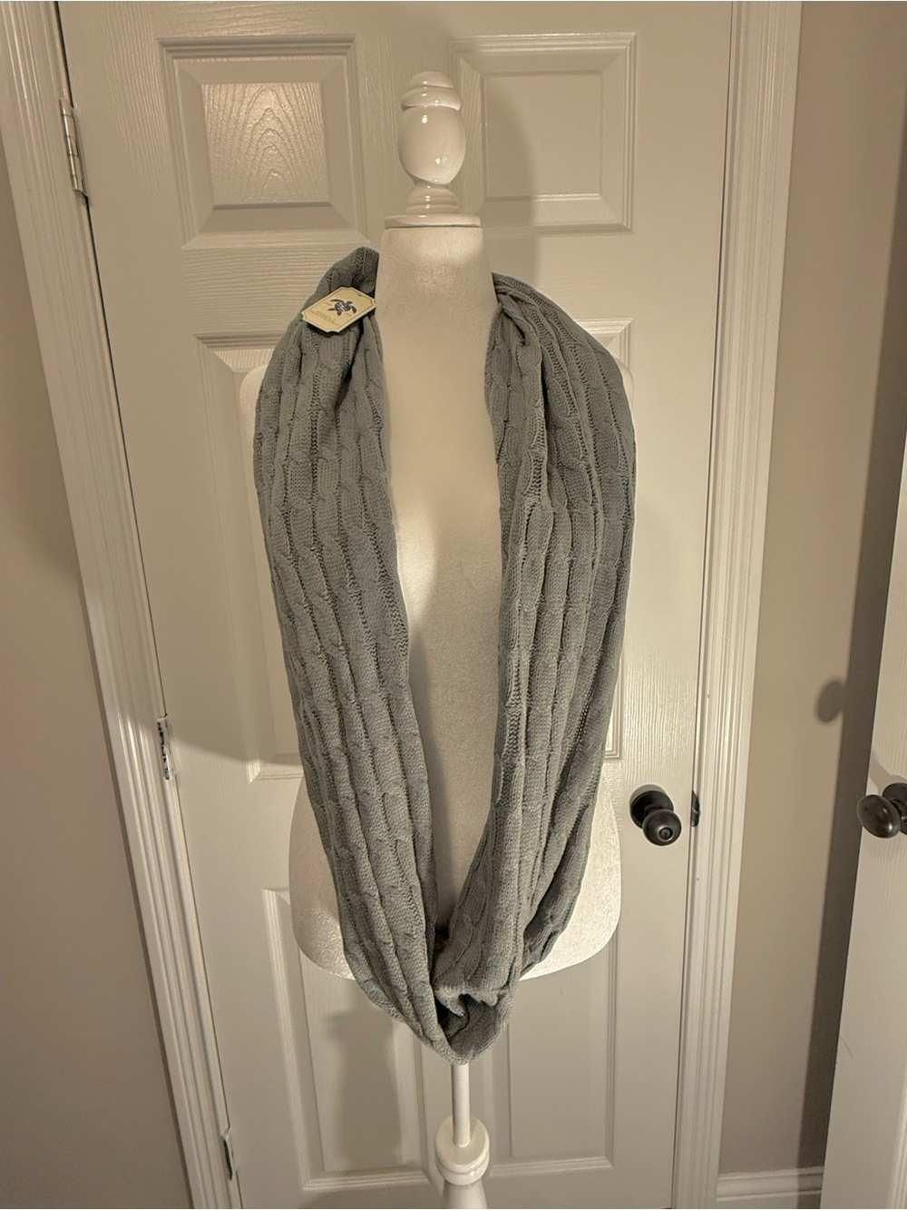 Simply Southern Light Gray Cable Knit Infinity Scarf